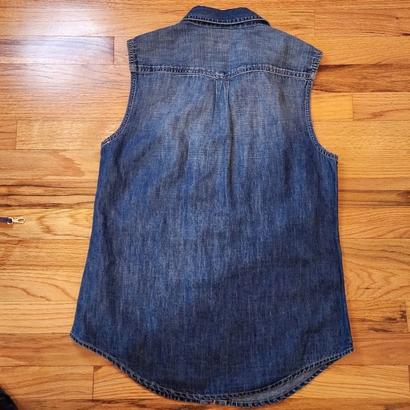 Martin + Osa Denim Snap Front Sleeveless Shirt S - Picture 2 of 4